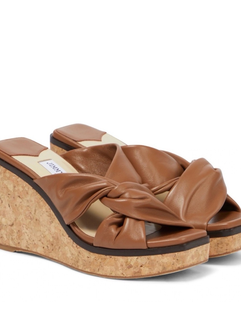 JIMMY CHOO Narisa 90 leather wedge sandals Size 37.5/7.5 New